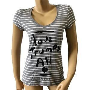 LIFE IS GOOD Womens Size Small Short Sleeve Love Trumps Hate Graphic T Tee Shirt